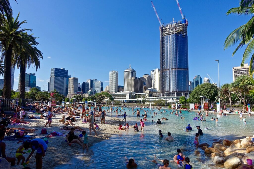 beach, city, southbank