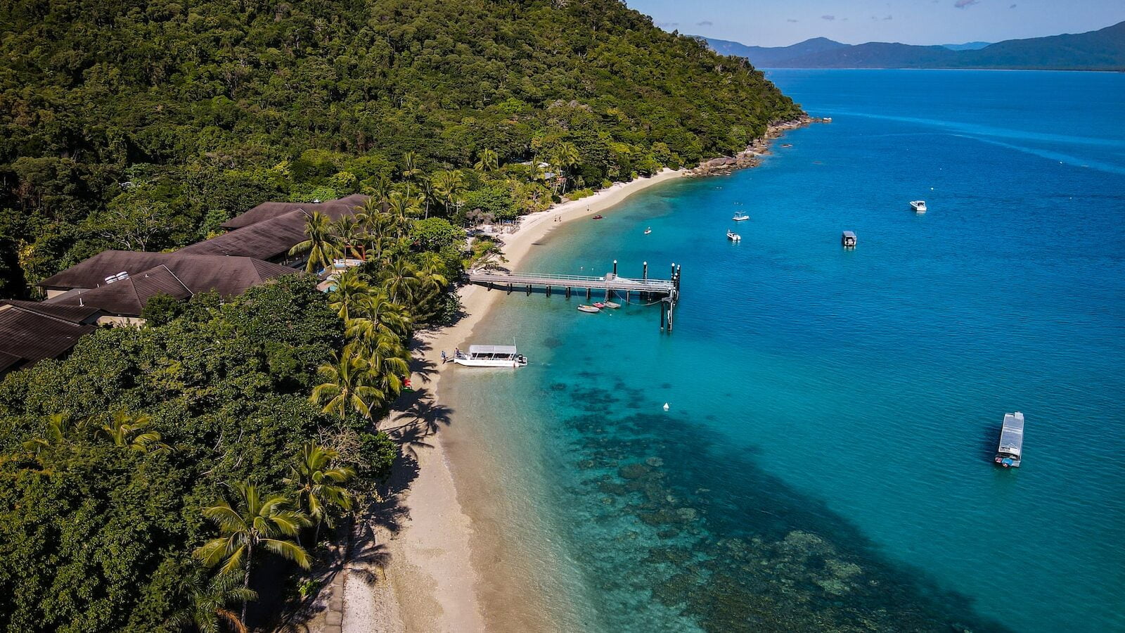 Ultimate backpackers guide to east coast australia 5 An aerial view of a beach with boats and trees - cairns - great barrier reef - backpacking the east coast - backpackers cairns - great barrier reef backpackers - east coast of australia